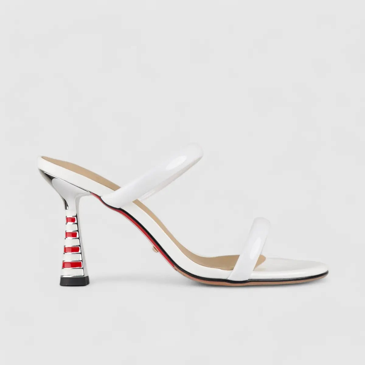 Bulbul Leather Heel Sandal White LAR6005 Heels | familyshoecentre