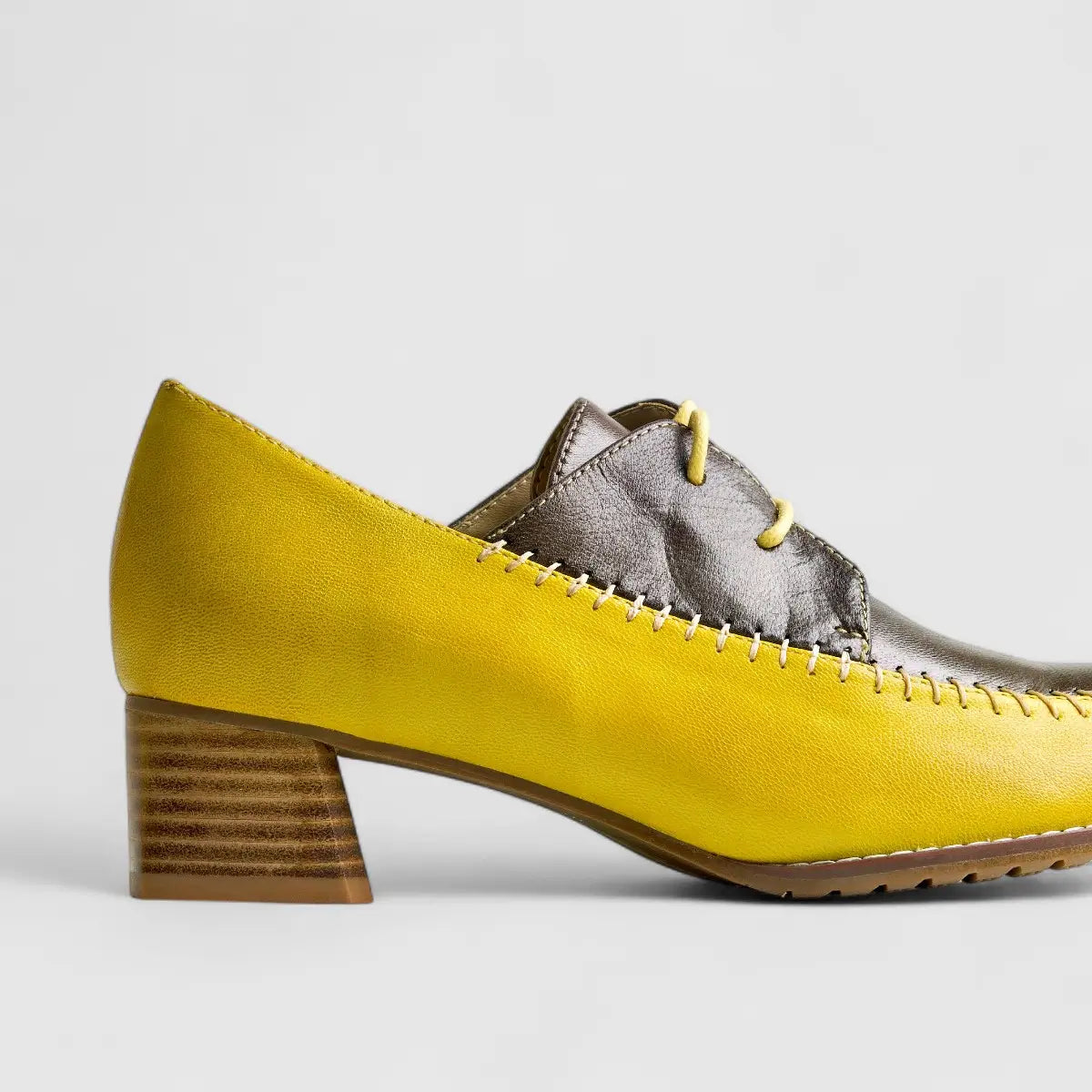 Bulbul Leather Lace Up Yellow/Brown HA2510