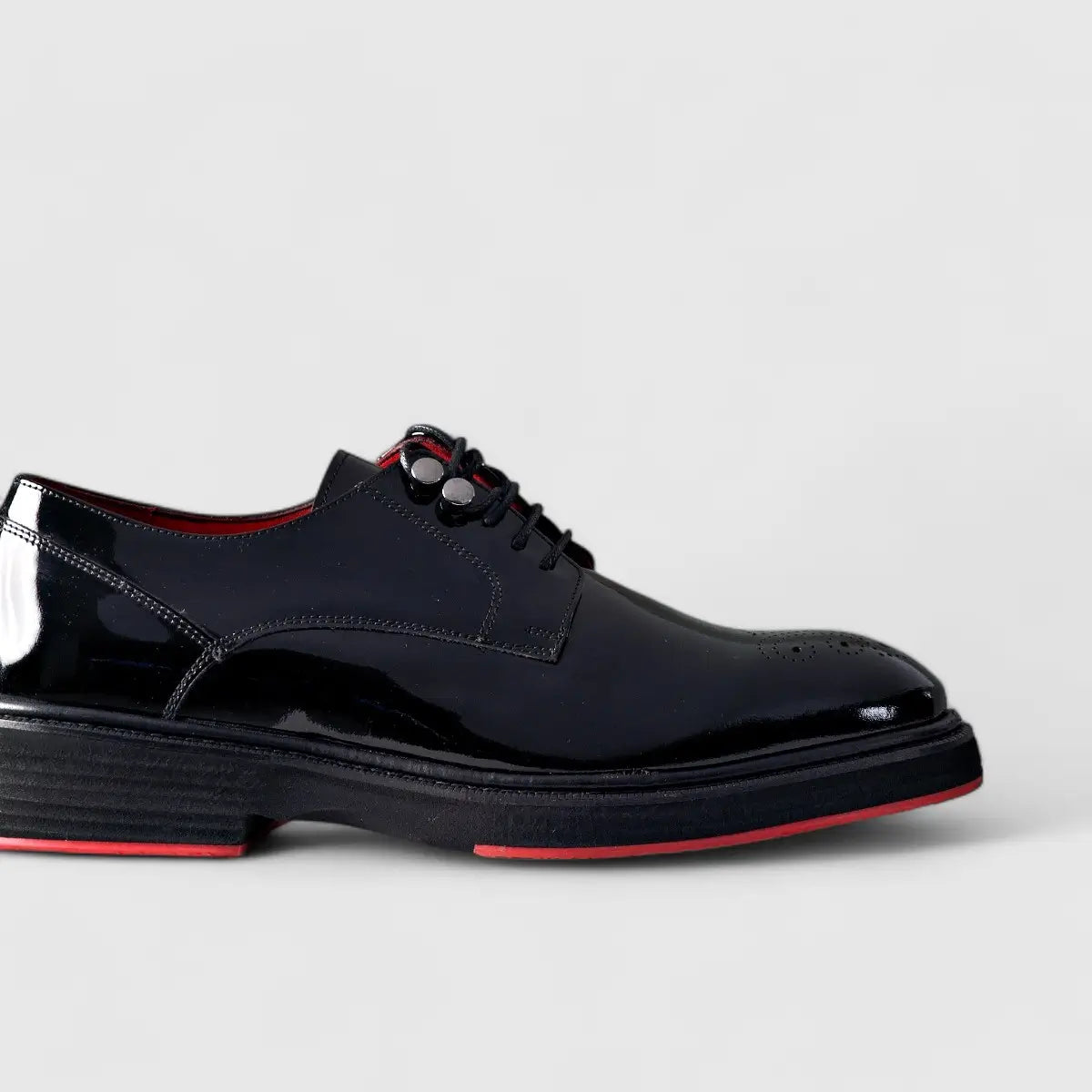 Chunky Sole Dress Oxfords Black Patent 0234 Stud FC29 Oxfords | familyshoecentre