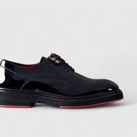 Chunky Sole Dress Oxfords Black Patent 0234 Stud FC29 Oxfords | familyshoecentre