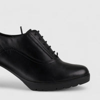 Hush Puppies Ladies Lace Up Block Heel HPL01162 Shazam Black HL28