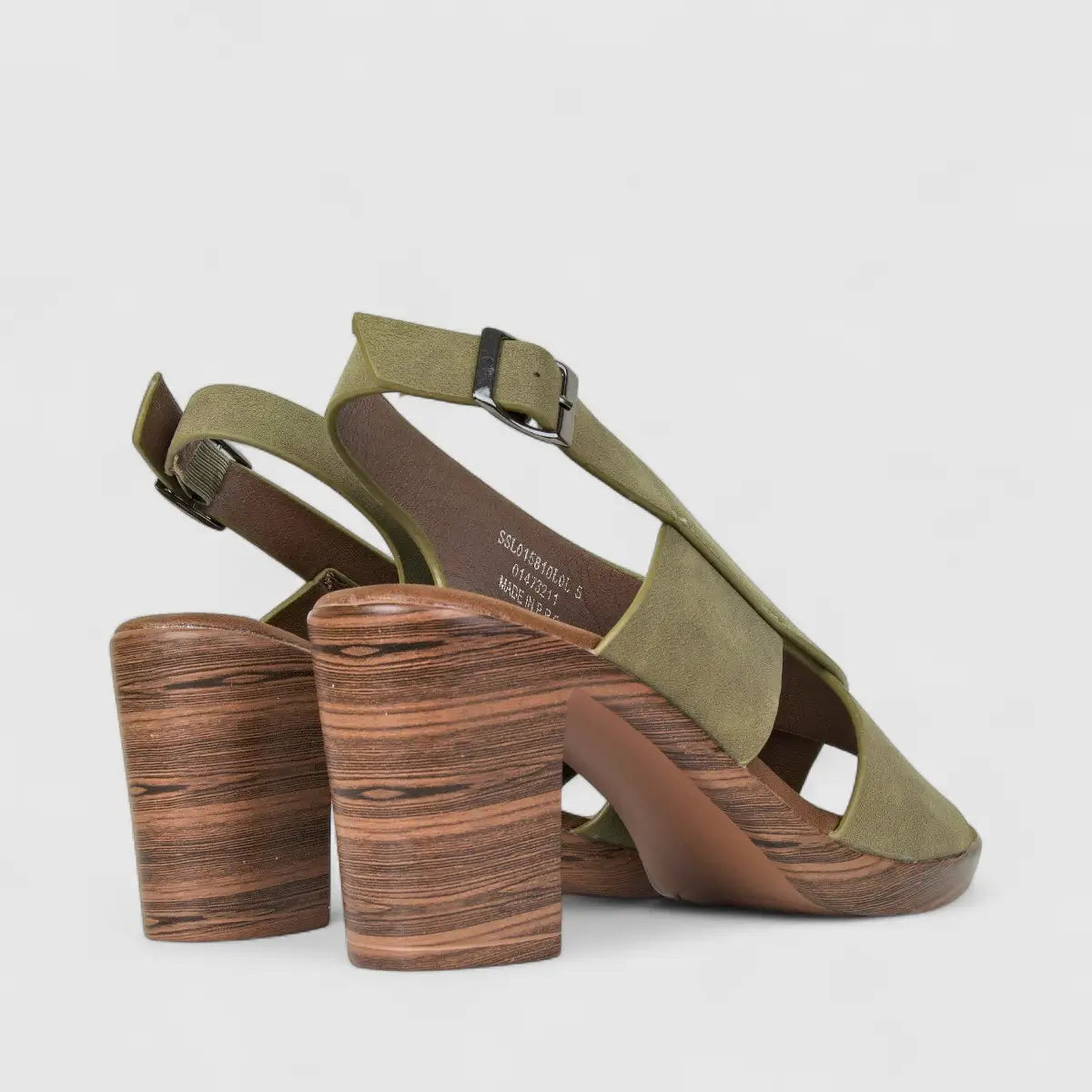Hush Puppies Soft Style Ladies Block Heel Sandal Tharin SSL01581 Olive SS390