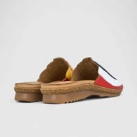 Dimato Ladies Leather Comfort Push In Sandals 002.8421 Red Multi DS236