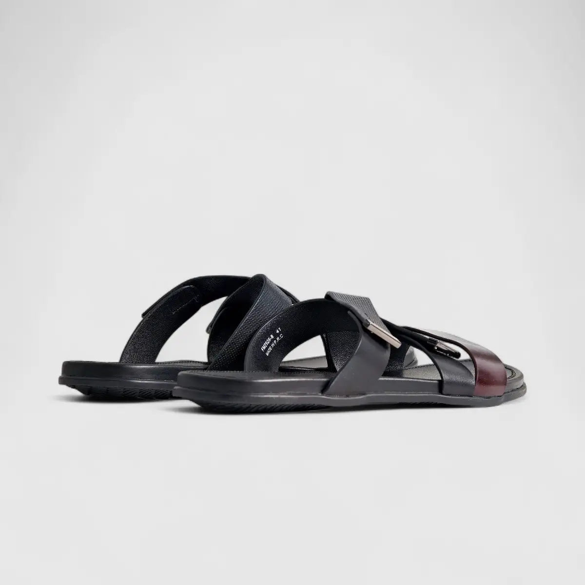 Formales Leather Sandal FM2526-8 Black/Red FS8A