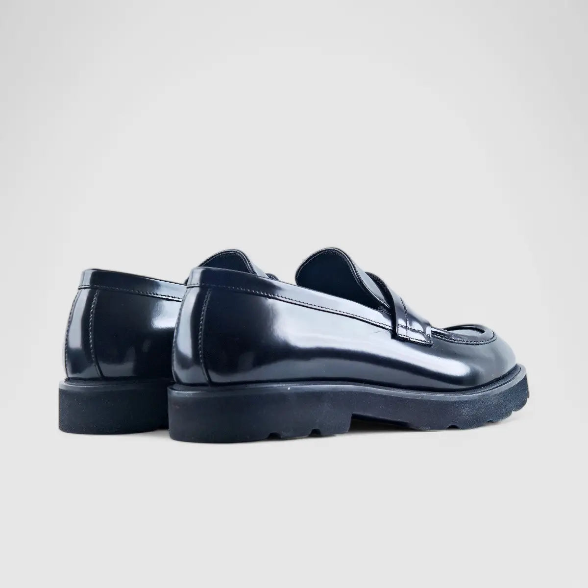 Enrico Cavalli Chunky Sole Dress Loafers 6975 Black Loafers | familyshoecentre