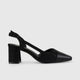 PC Slingback Court Shoe Black 10615 Heels | familyshoecentre