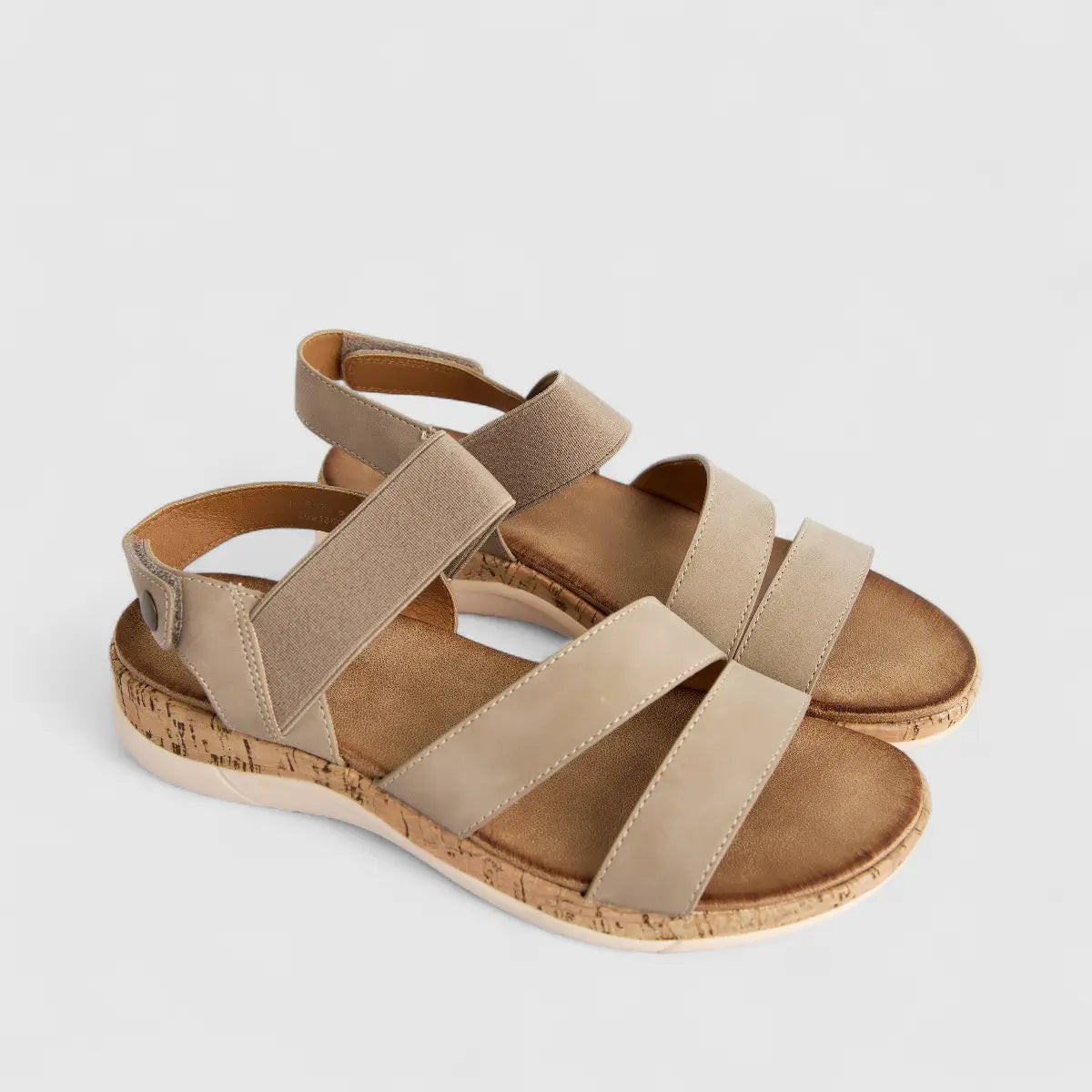 Bulbul Ladies Comfort Sandal Beige HAR072