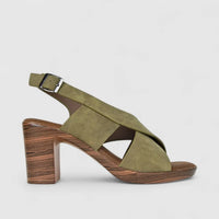 Hush Puppies Soft Style Ladies Block Heel Sandal Tharin SSL01581 Olive SS390