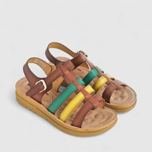 PC Ladies Comfort Sandal PCL10512 Tan Multi PC312