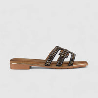 Bulbul Flat Bling Sandal Black HAR010 Sandals | familyshoecentre