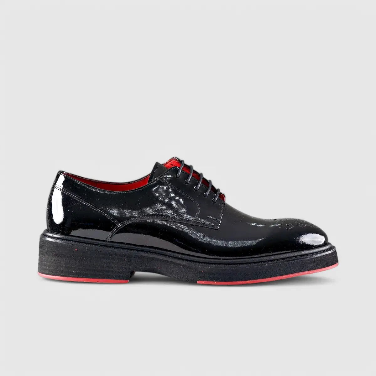 Chunky Sole Dress Oxfords Black Patent 0234 No Stud FC37