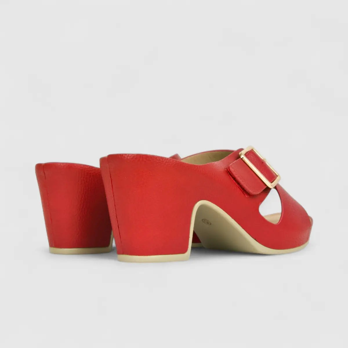 Hush Puppies Soft Style Ladies Block Heel Sandal Caden SSL01490 Red SS302