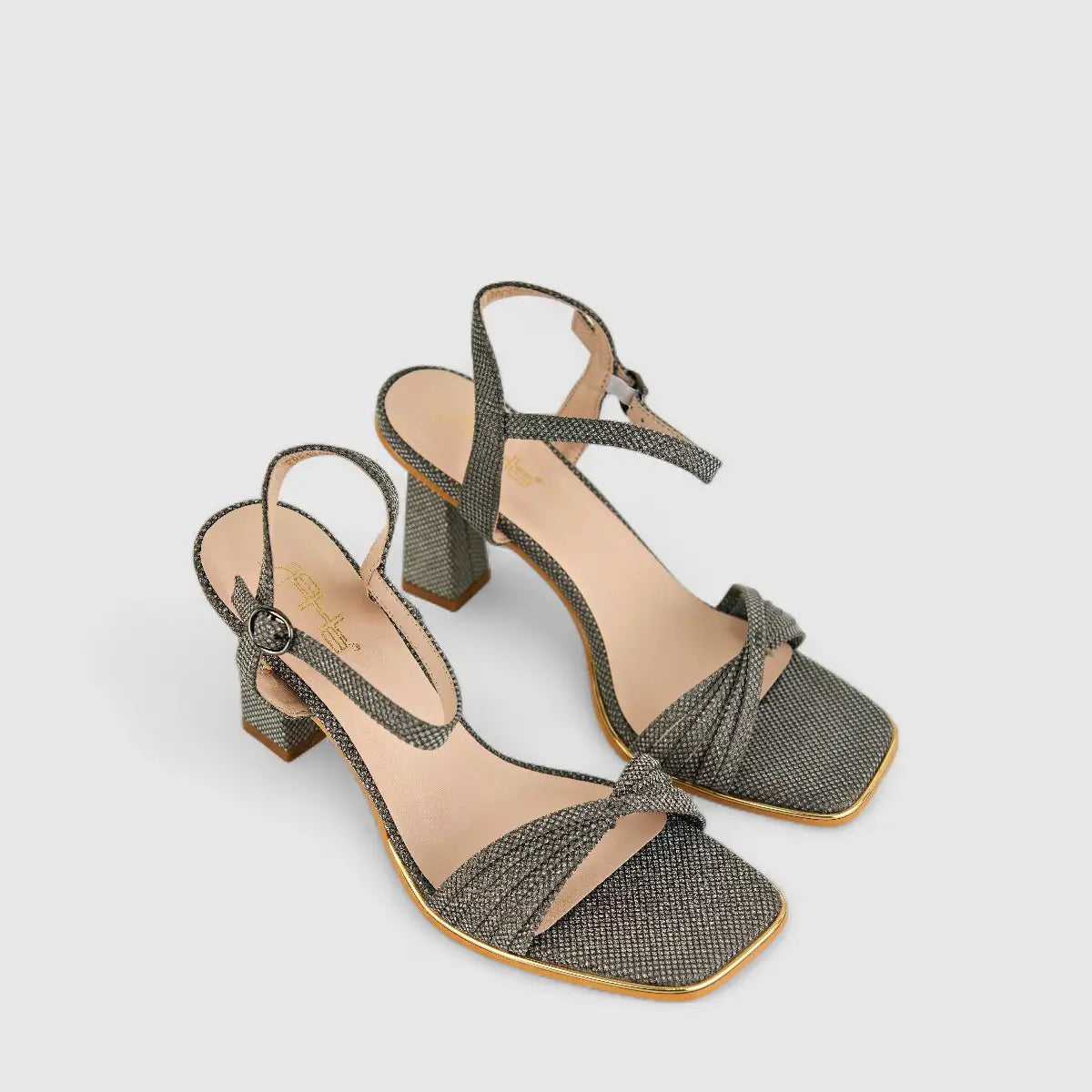 Bulbul Ladies Evening Sandal HAR045 Pewter