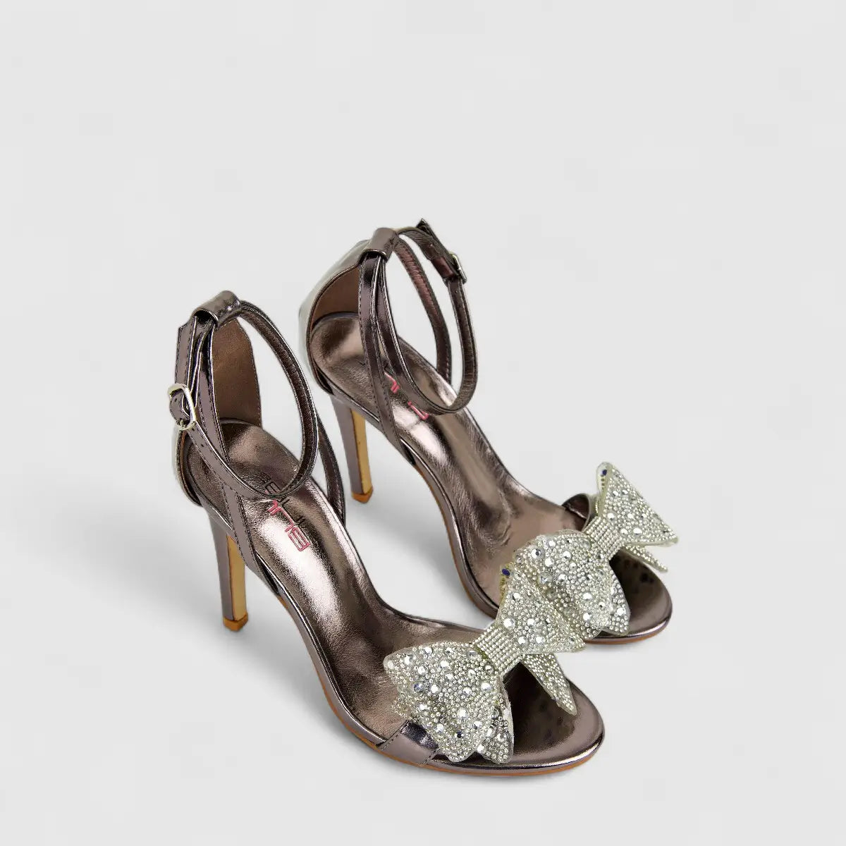 Bulbul Ladies Evening Heel Sandal LU019 Pewter