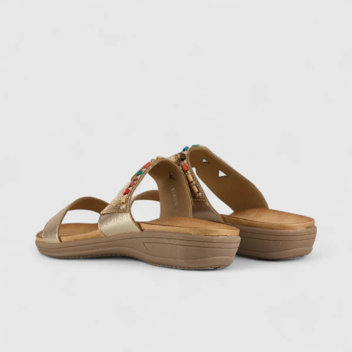 Bulbul Flat Bling Sandal Gold HAR016 Sandals | familyshoecentre