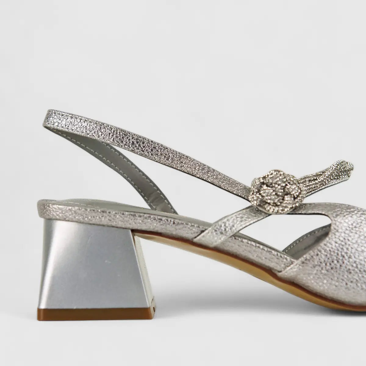 Bulbul Ladies Evening Block Heel HAR039 Pewter