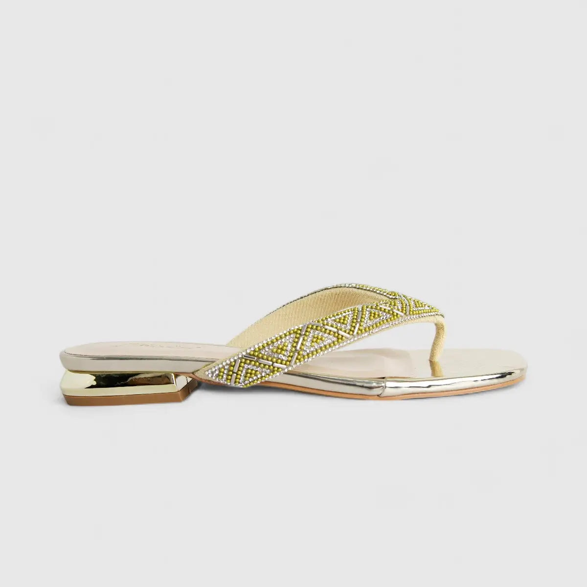 Bulbul Ladies Evening Sandal Light Gold HAR060