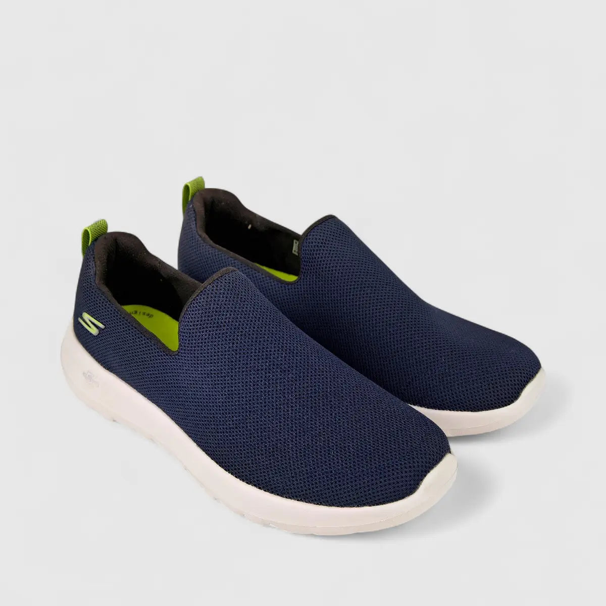 Skechers Men's Comfort Slip On Go Walk Max 216114 Navy Lime SM94 Sneakers | familyshoecentre