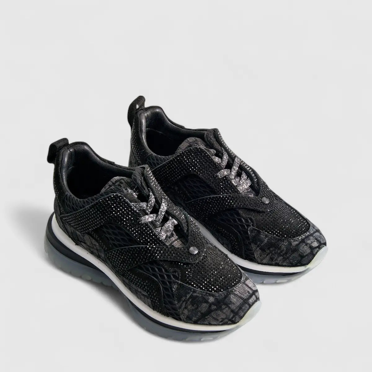 Eternal Ladies Leather Sneaker Black 1703242 Sneakers | familyshoecentre