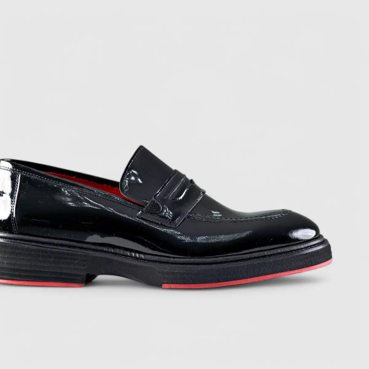 Chunky Sole Dress Loafers Black Patent 0236 FC36 Loafers | familyshoecentre