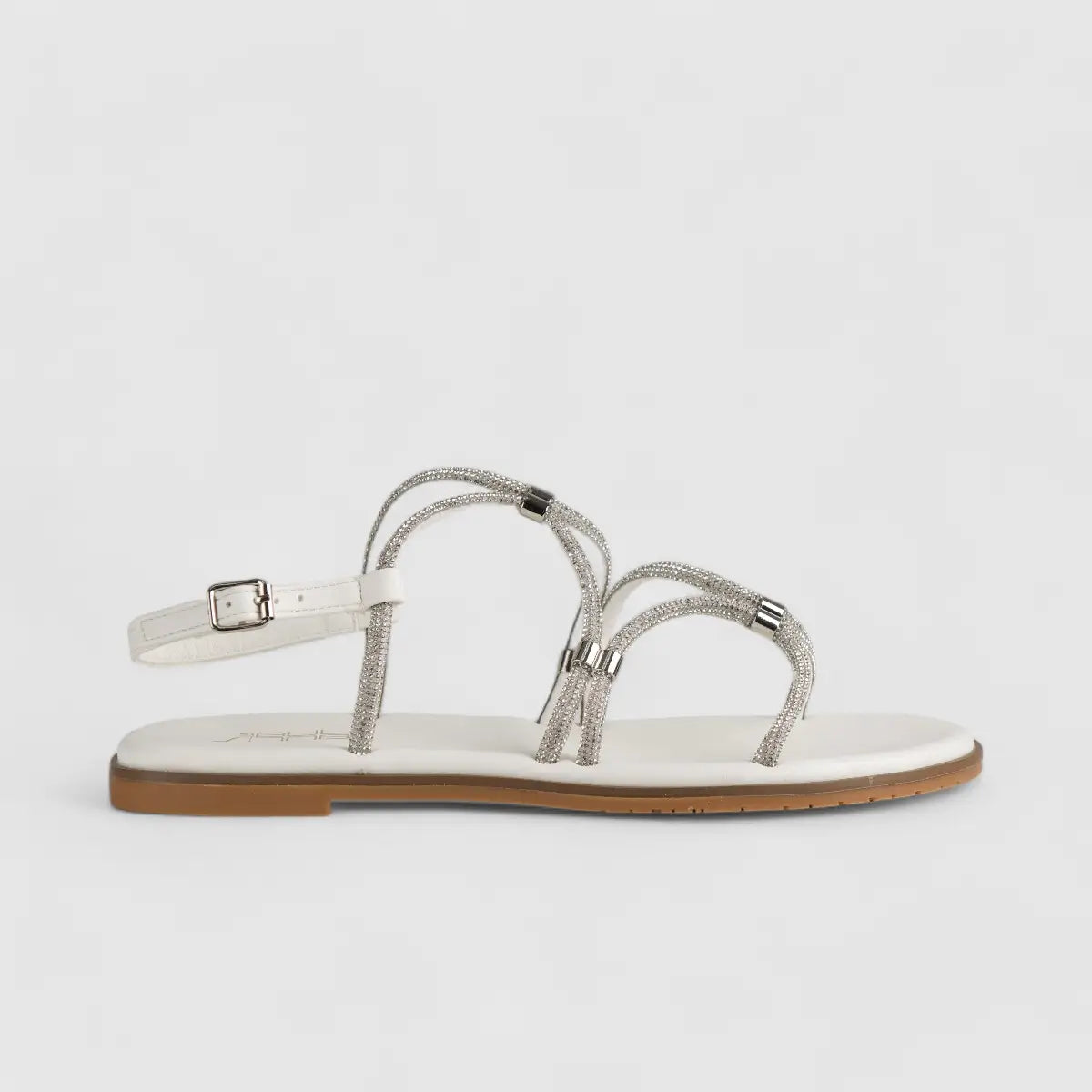 Bulbul Flat Bling  Sandal White HAR014