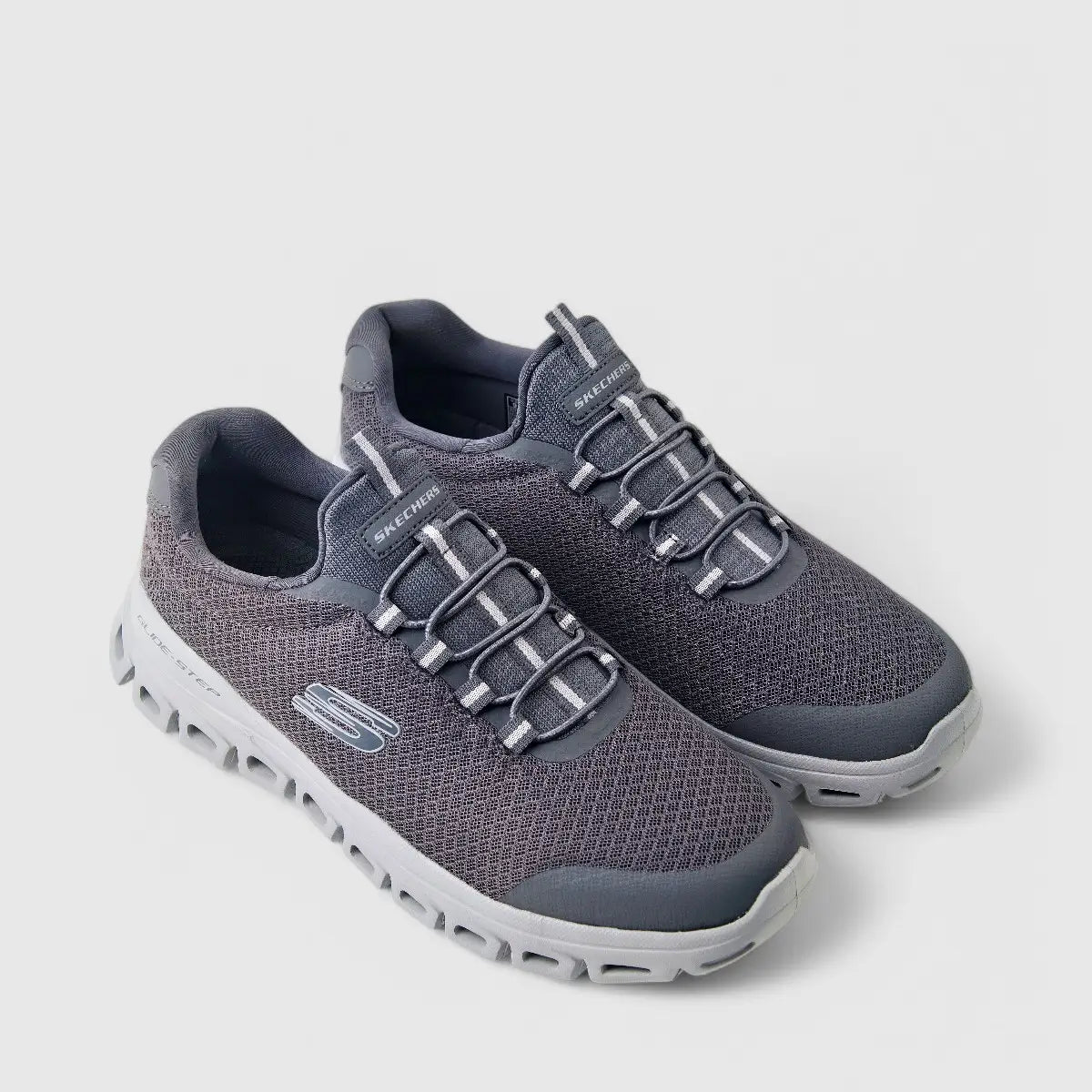 Skechers Mens Glide Step Grey 233012 Sneakers | familyshoecentre