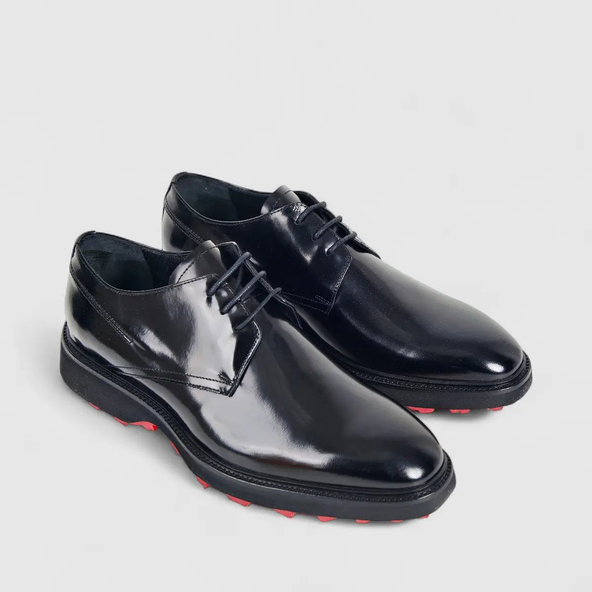 Formales Men's Leather Chunky Sole Lace Up 0493 Black FC112