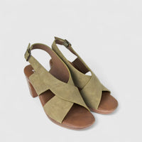 Hush Puppies Soft Style Ladies Block Heel Sandal Tharin SSL01581 Olive SS390