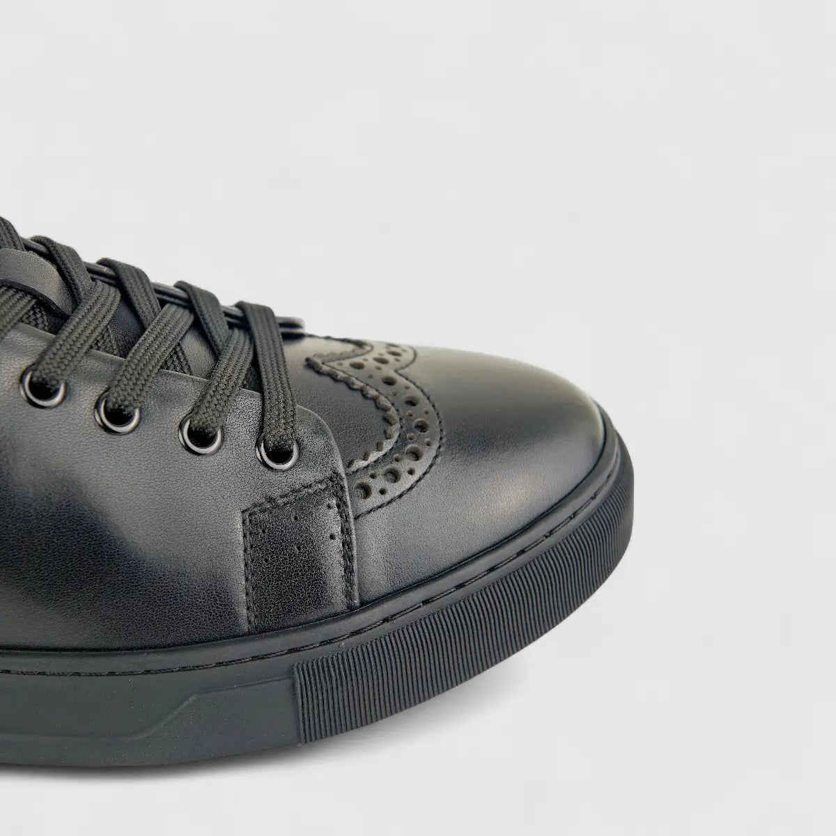 Babucci Men's Leather Sneaker K13A1R230-1A BAB026 Black