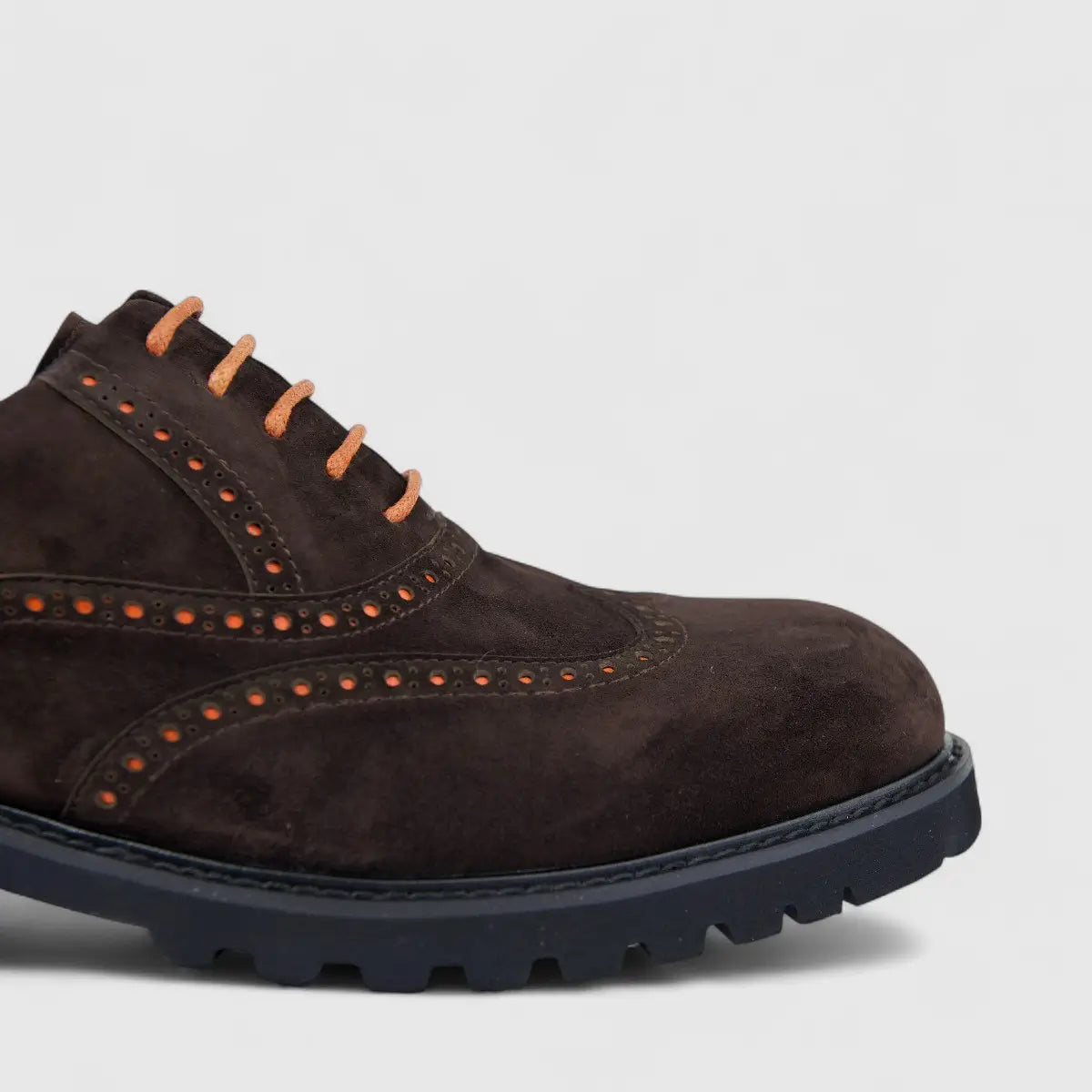 Formales Men's Suede Chunky Sole Lace Up FY266001 Coffee FD12
