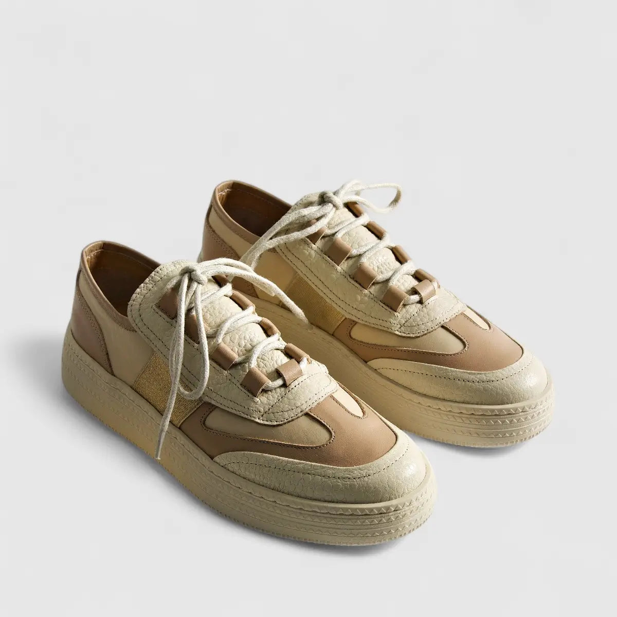 Eternal Ladies Leather Sneaker Beige 205A3034D Sneakers | familyshoecentre