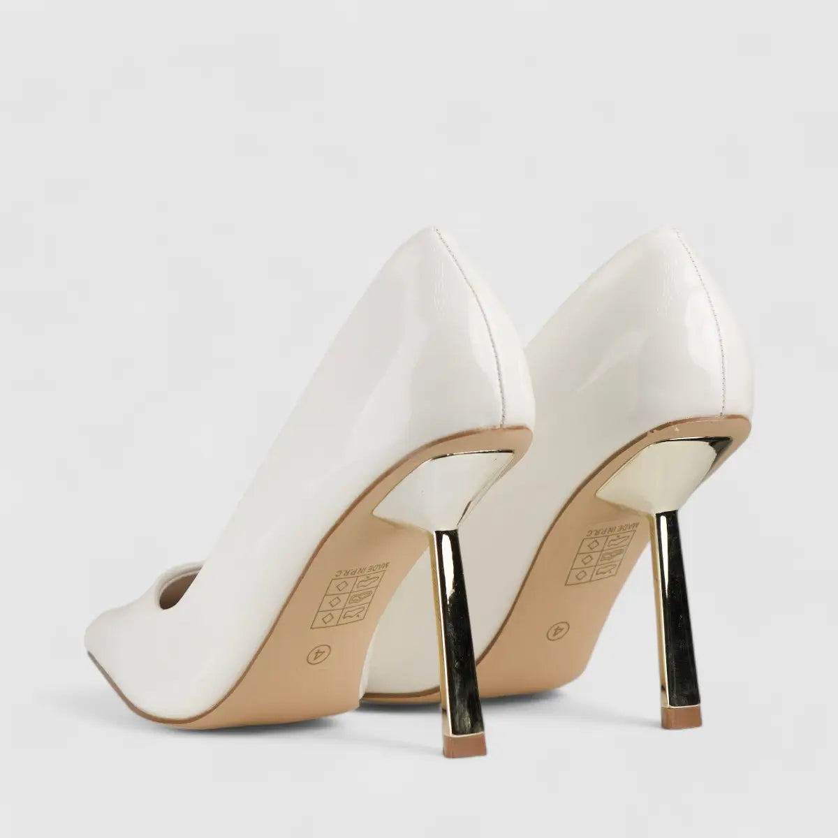 Bulbul Court Shoe White LU005 Heels | familyshoecentre