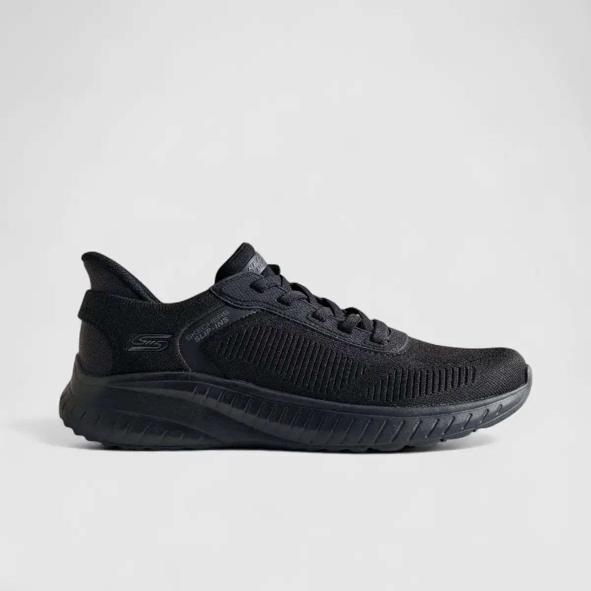 Skechers Mens Bobs Squad Chaos Black 118312 Sneakers | familyshoecentre