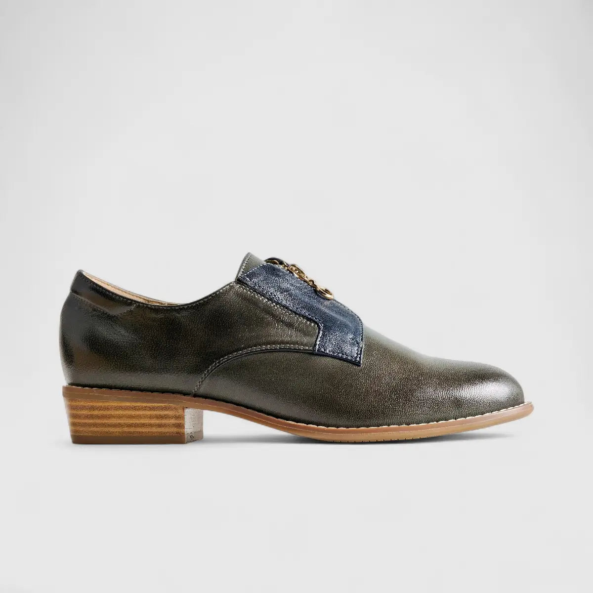 Bulbul Leather Lace Up Black/Blue HA2514 Oxfords | familyshoecentre