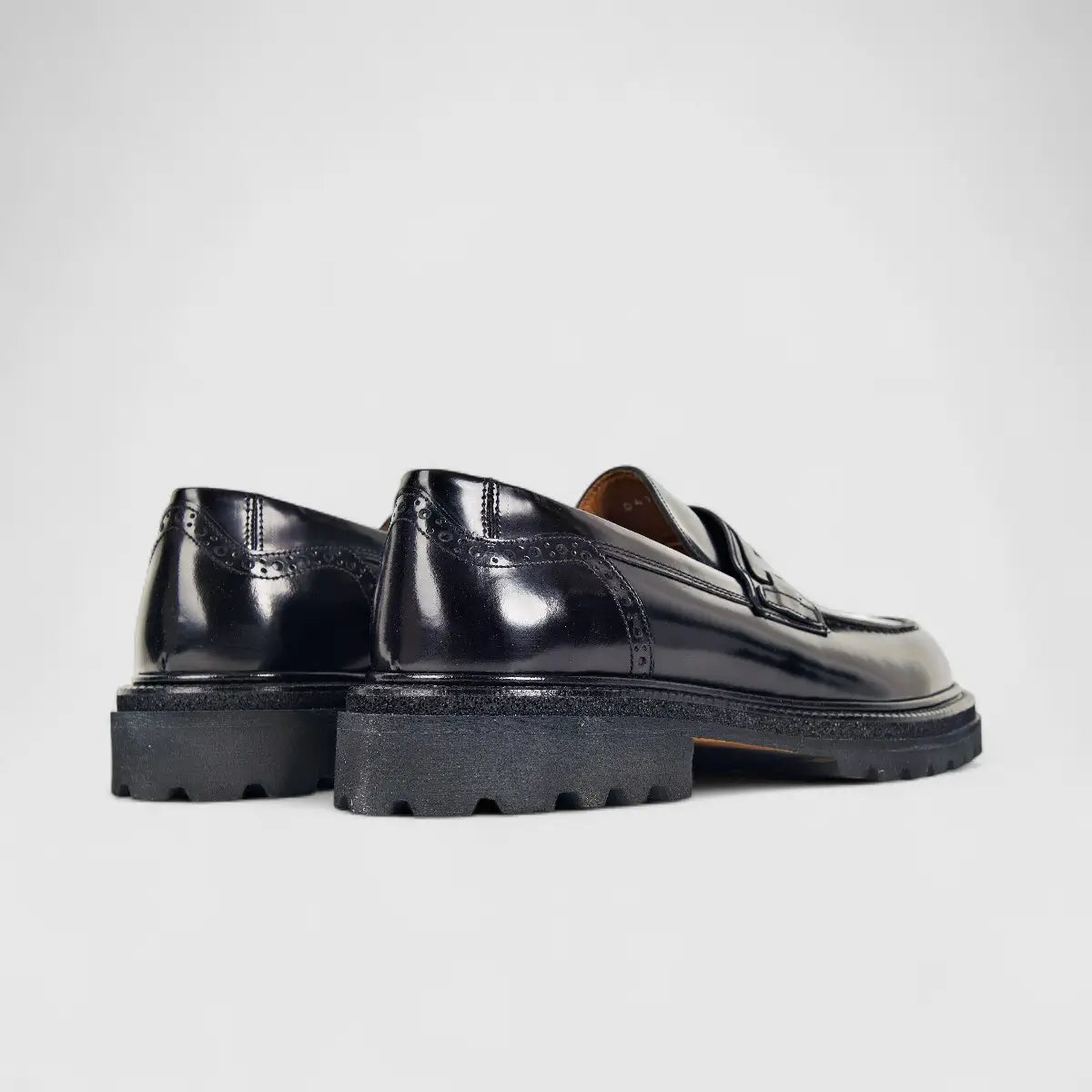 Formales Men's Leather Chunky Sole Slip On Black 0477 FC118