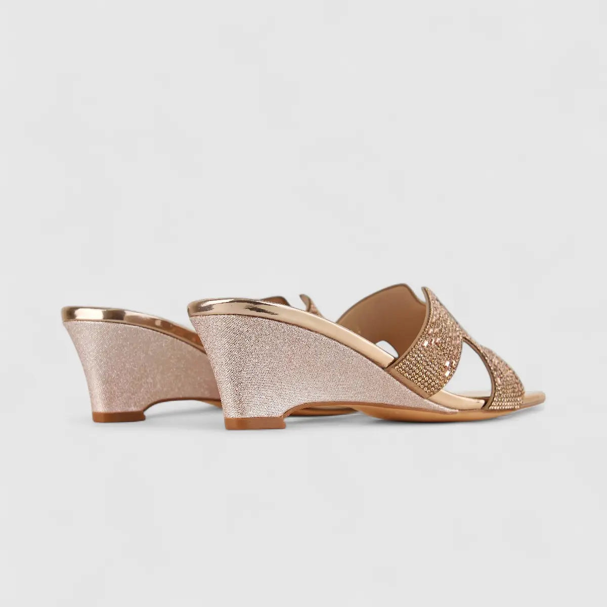 Bulbul Ladies Evening Wedge HAR038 Champagne