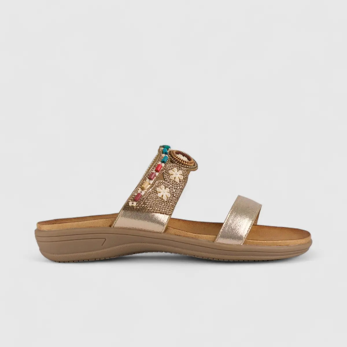 Bulbul Flat Bling Sandal Gold HAR016