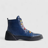 Karyoka Comfort Leather Boots 3100 Navy Boots | familyshoecentre