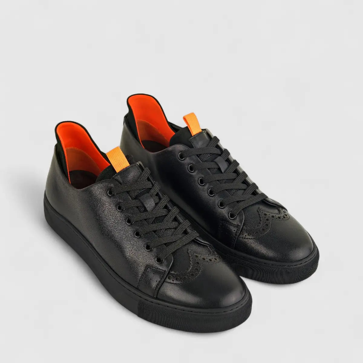 Babucci Men's Leather Sneaker K13A1R230-1A BAB026 Black