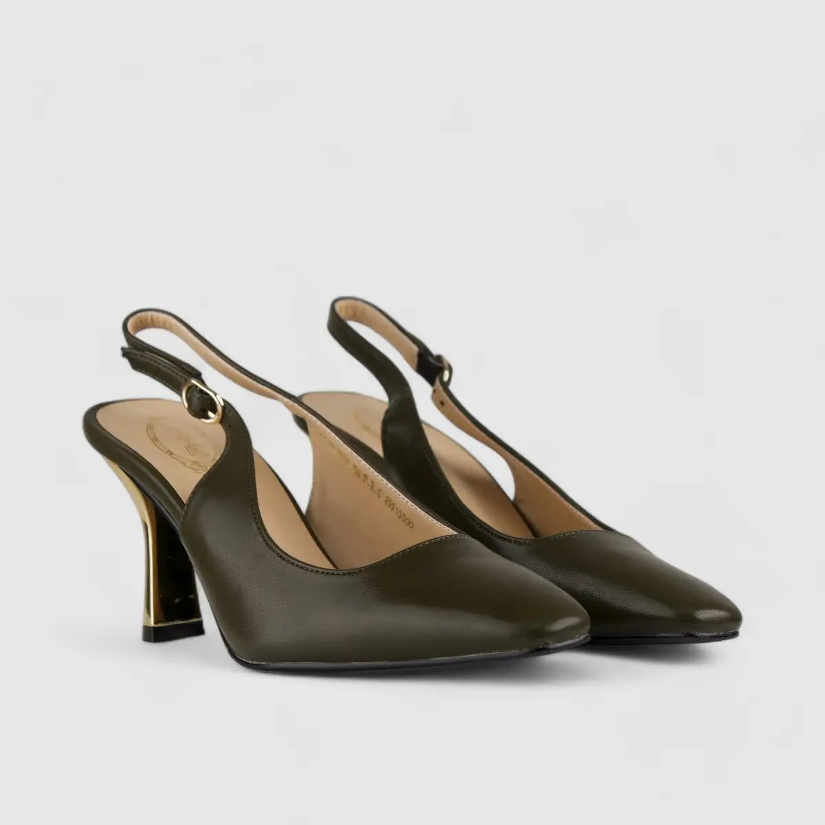 Bulbul Slingback Heel Olive CAR5026 Heels | familyshoecentre