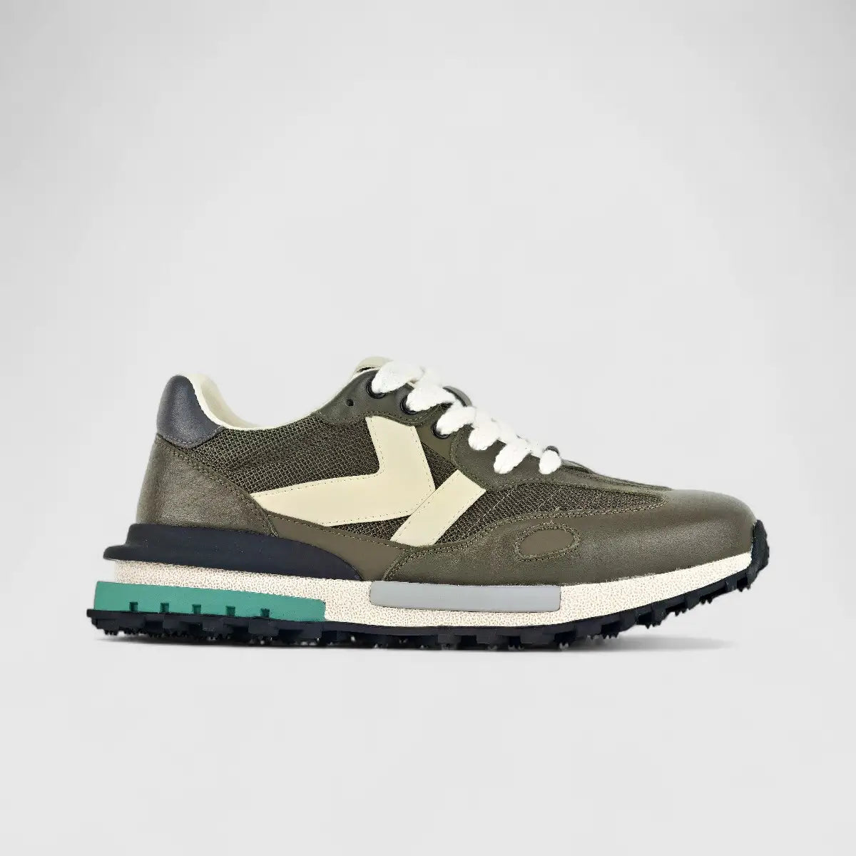 Babucci Men's Leather Sneaker K030116B BAB033 Olive