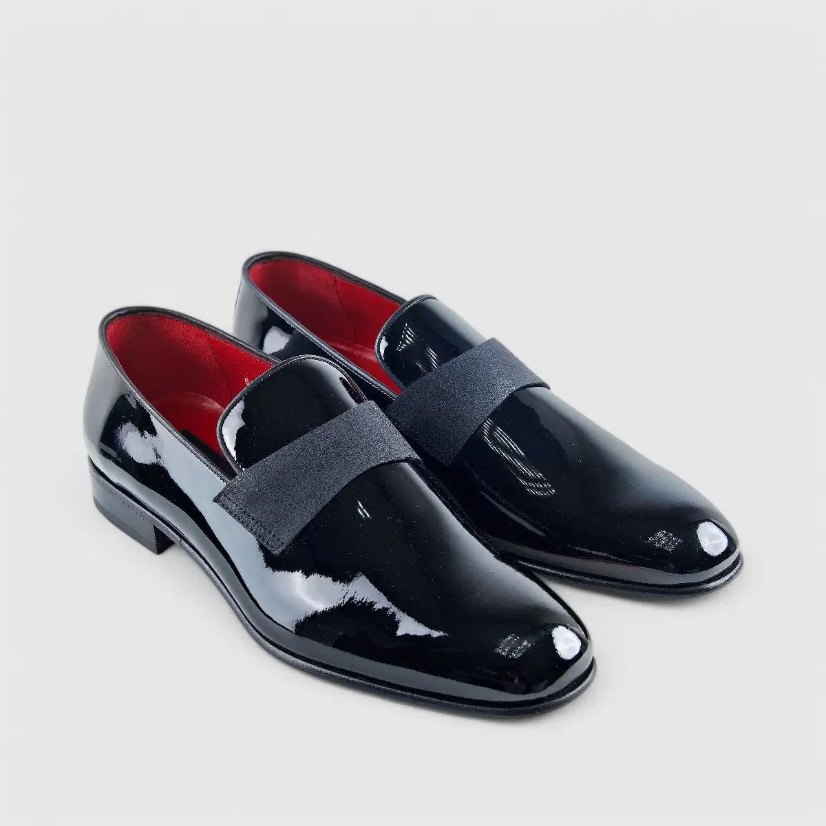 Enrico Cavalli Slip On Dress Loafers 6873 Black Patent Loafers | familyshoecentre