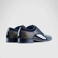 Elitto Bling Dress Lace Ups 3306 Black Patent Oxfords | familyshoecentre