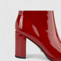Bulbul Ladies Block Heel Ankle Boot Red CAR26-7