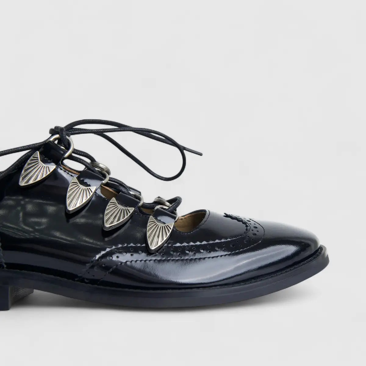 Morbido Ladies Leather Shoe Black PON013