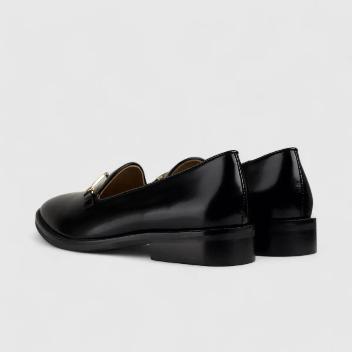 Morbido Leather Moc Pump Loafer Black NSH500-18