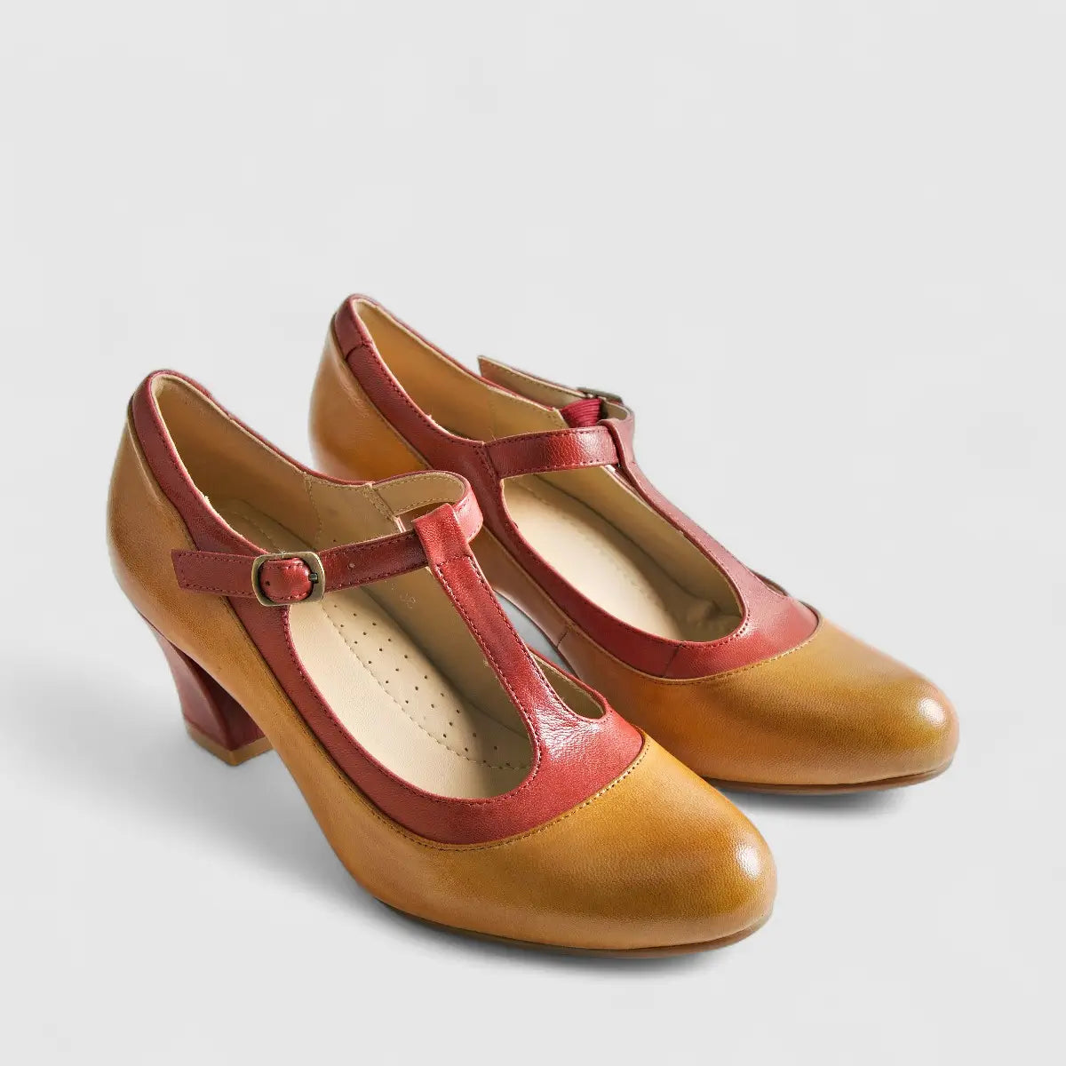 Bulbul Leather Heel Olive/Brown HA2512 Heels | familyshoecentre