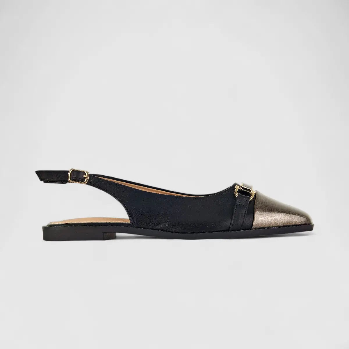 Bulbul Ladies Slingback Pump HAR026 Black/Pewter