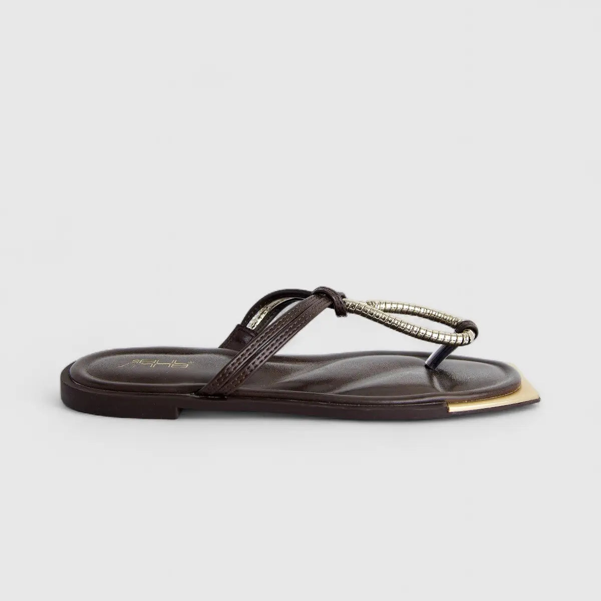 Bulbul Ladies Casual Flat Sandal Brown HAR078