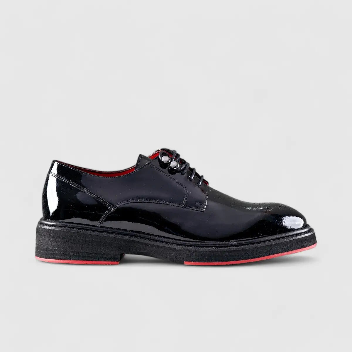 Chunky Sole Dress Oxfords Black Patent 0234 Stud FC29 Oxfords | familyshoecentre